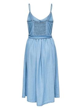 Vestido Only Wanda Midi Azul Mulher