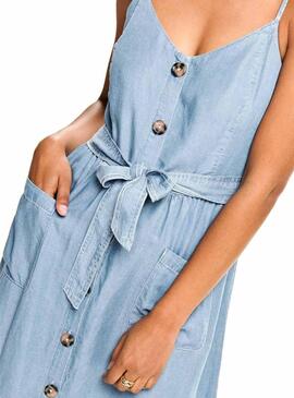 Vestido Only Wanda Midi Azul Mulher