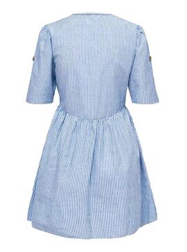 Only Tammy vestido de listras azuis Mulher