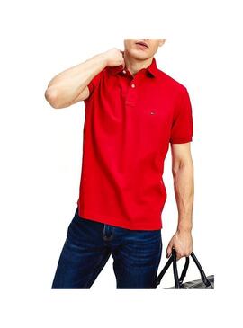 Polo Tommy Hilfiger Basico Rojo Para Hombre