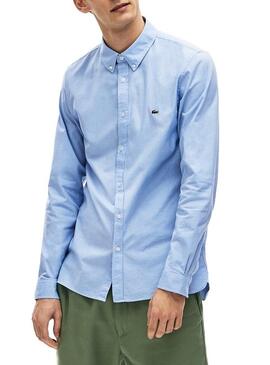 Camisa Lacoste Oxford Slim Azul para Homem