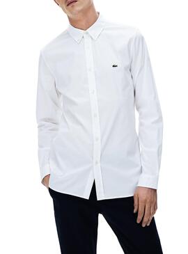 Camisa Lacoste Popelin Branco Para Homem
