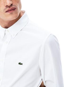 Camisa Lacoste Popelin Branco Para Homem