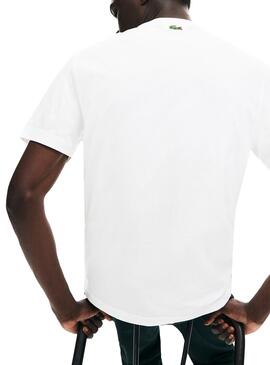 T-Shirt Lacoste bordado Branco para Homem