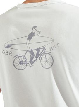 Camiseta Hackett Coast Rider Blanco Hombre