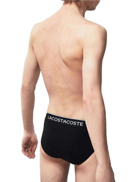 Pack 3 Slips Lacoste Casual Black Para Homem