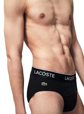 Pack 3 Slips Lacoste Casual Black Para Homem