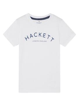 T-shirt Hackett Logo branco para meninodo 