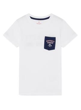 T-Shirt Hackett Pocket Branco Menino 