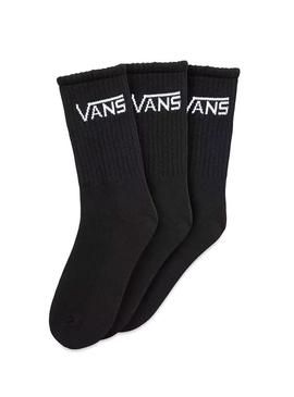 Pack Meias Vans Classic Crew Preto menimo e menima 