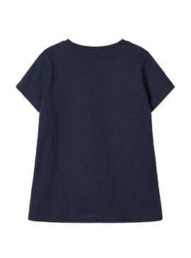 T-Shirt Name It Dinette Azul Marinho para menina