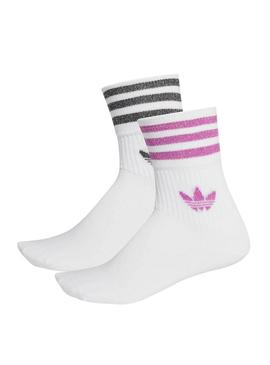 Pack Meias brancas Adidas GLT para menina