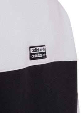 Sweat Adidas Crew Preto Branco Para Menimo