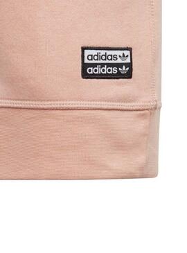 Sweat Adidas Crew Rosa Branco Para Menina