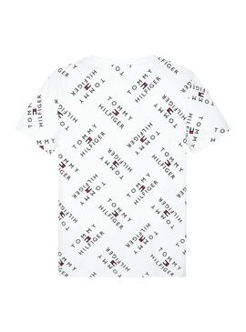 T-Shirt Tommy Hilfiger Multi Logo Branco
