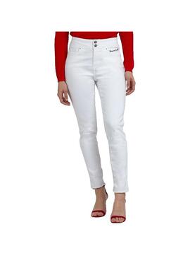 Calças Naf Naf Paris branca para mulher