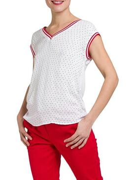 T-Shirt Naf Naf Heart Branco para mulheres