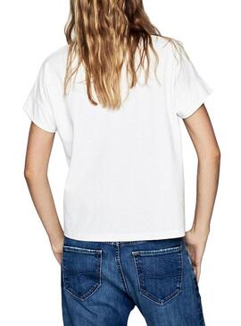 T-Shirt Pepe Jeans Papoula Branco para Mulher