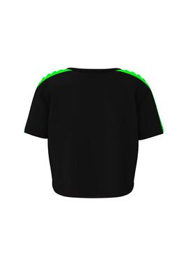T-Shirt Kappa Help Neon Nero para Mulher