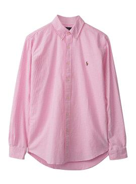 Camisa Polo Ralph Lauren Vichy Rosa para Homens