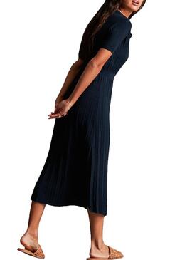 Vestido Superdry das mulheres de Tilly Azul Marinho