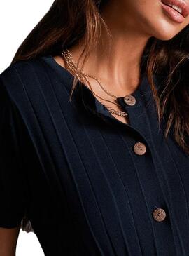 Vestido Superdry das mulheres de Tilly Azul Marinho