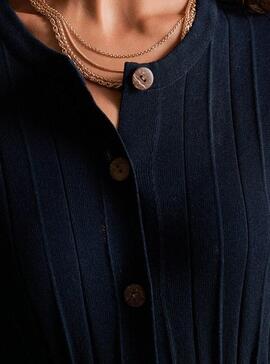 Vestido Superdry das mulheres de Tilly Azul Marinho