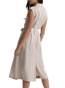 Vestido Superdry Desert Wrap Bege Mulheres