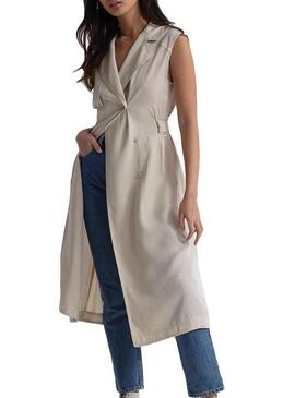 Vestido Superdry Desert Wrap Bege Mulheres