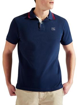 Polo Hackett Contrast Azul para Homem