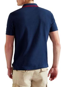 Polo Hackett Contrast Azul para Homem