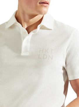 Polo Hackett Dyed White para Homem