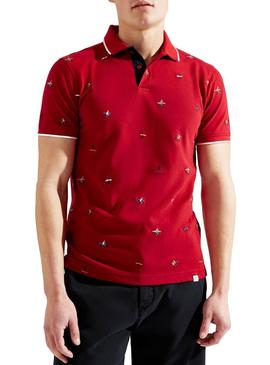 Polo Hackett Pattern Vermelho para homens