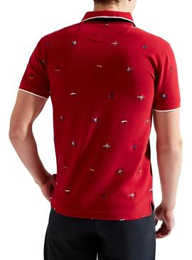 Polo Hackett Pattern Vermelho para homens