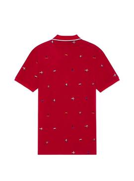 Polo Hackett Pattern Vermelho para homens