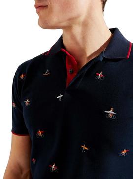 Polo Hackett Pattern Azul Marinho  para homem