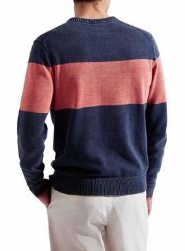 Camisola Hackett Block Stripe Azul para Homem