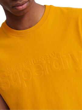 T-Shirt Superdry Core Faux Suede Amarelo Homem