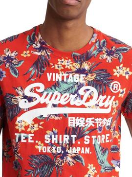T-Shirt Superdry Super 5 Vermelho Homens