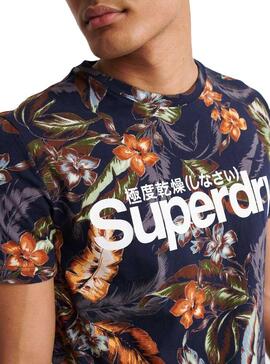T-Shirt Superdry Super 5 Azul Homem