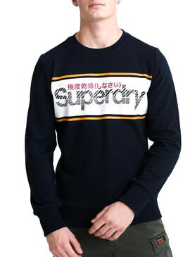Sweat Superdry Core Logo Stripe Azul Homem