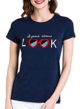 T-Shirt Naf Naf Look Azul Marinho Mulher