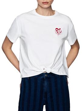 T-Shirt Pepe Jeans Fleur Branco Mulheres