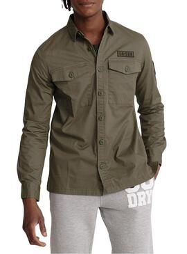 Camisa Superdry Core Military Patched Verde Hombre