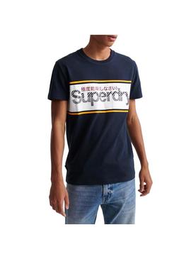 T-Shirt Superdry Core Logo Azul Homem