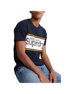 T-Shirt Superdry Core Logo Azul Homem