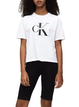 T-Shirt Calvin Klein Jeans Monogram Branco Menina
