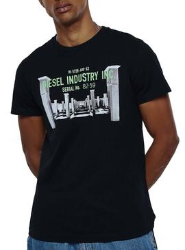 T-Shirt Diesel Industry Preto para homem
