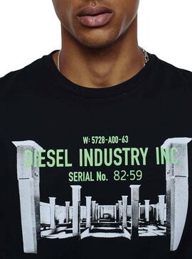 T-Shirt Diesel Industry Preto para homem