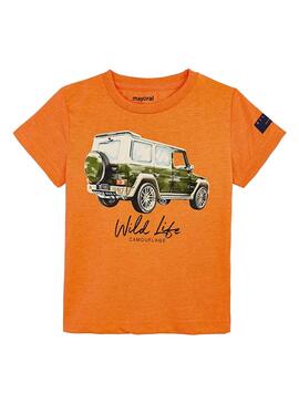 T-Shirt Mayoral Car laranja para Menimo